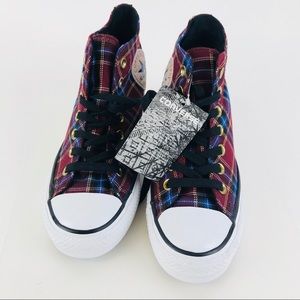 chuck taylor all star plaid lux wedge